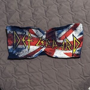 Def Leppard Union Jack Bandeau Top
